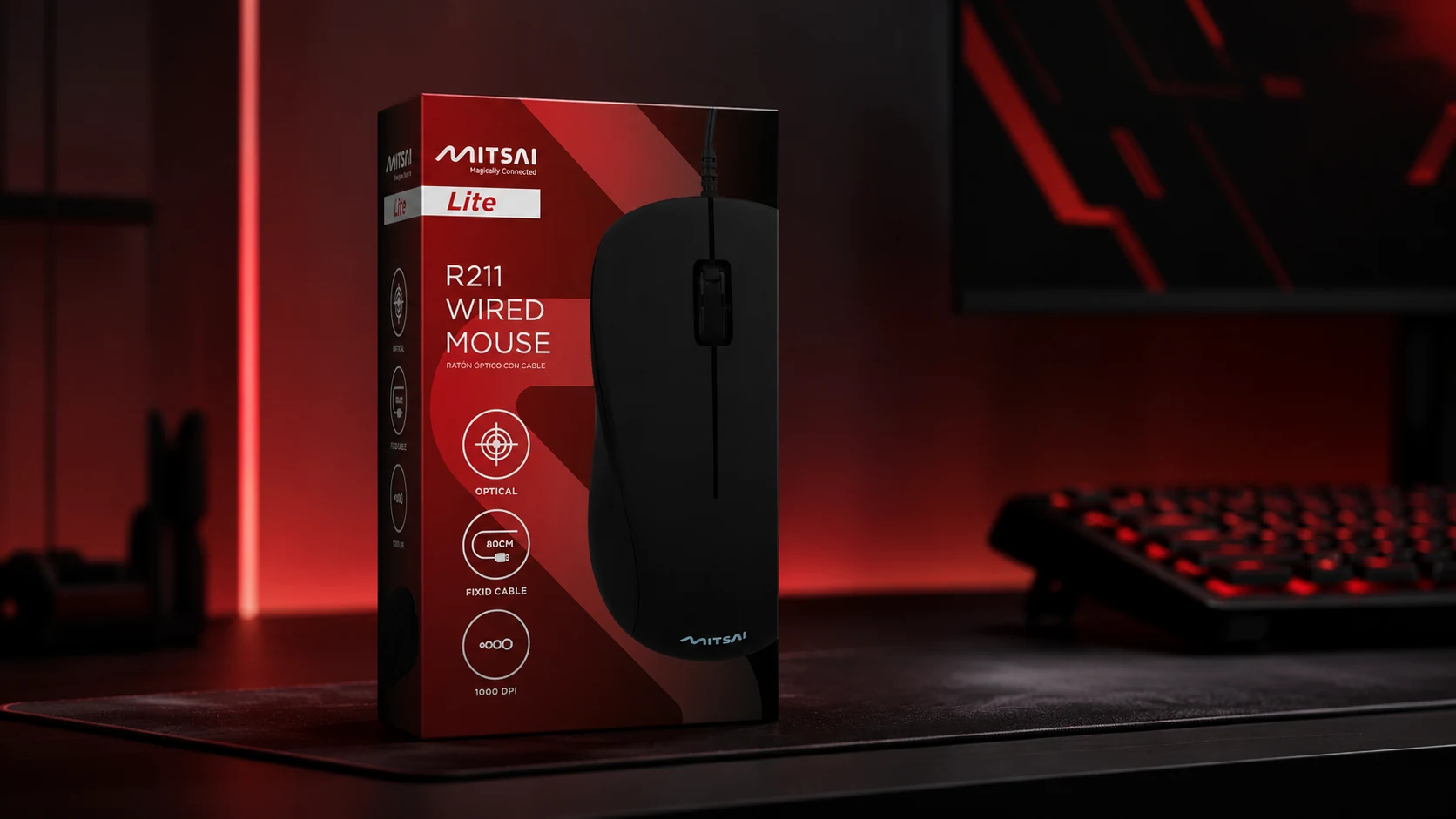 Mitsai red Xtreme mouse packaging