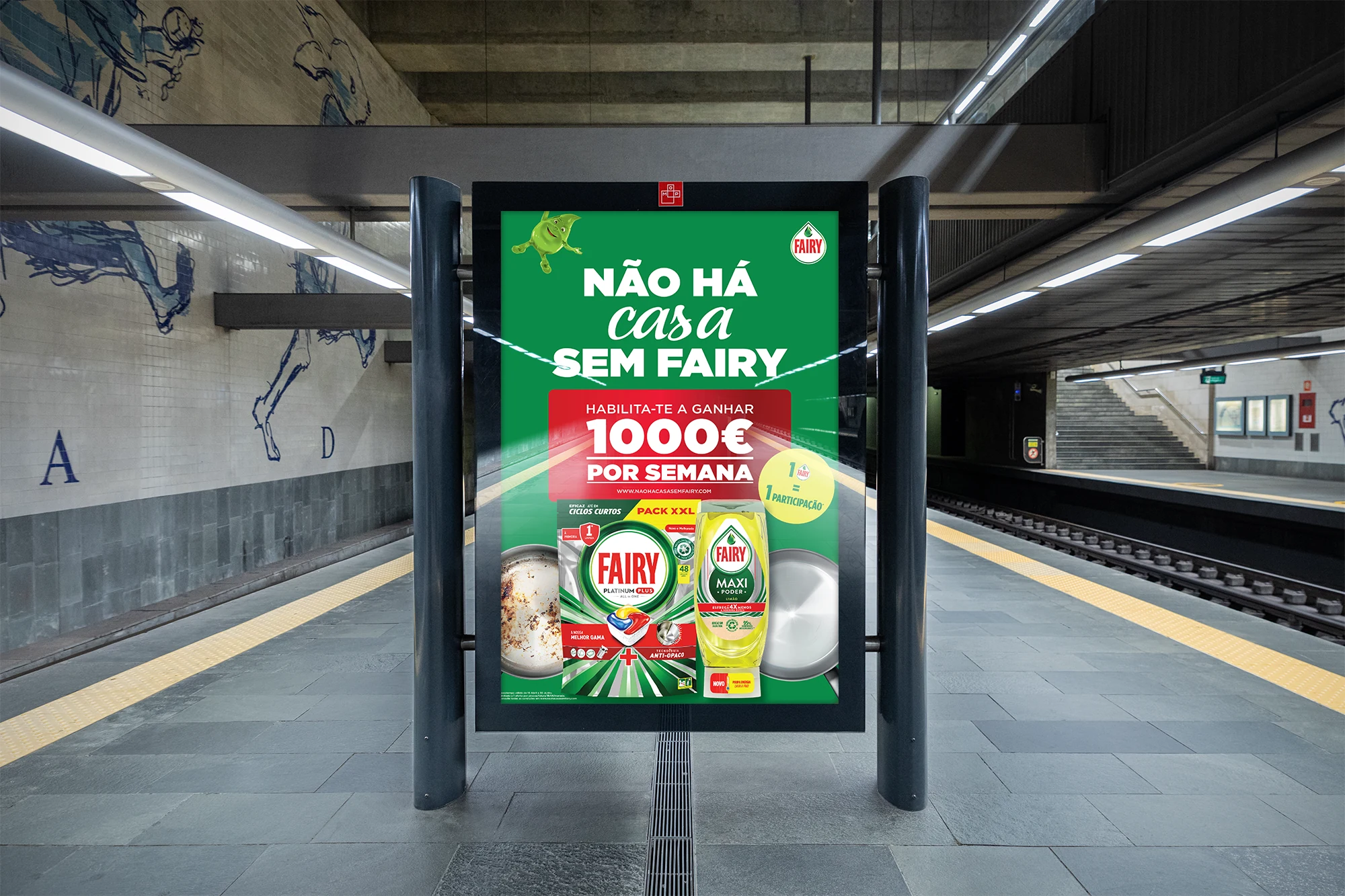 Fairy campaign on a station advertising panel