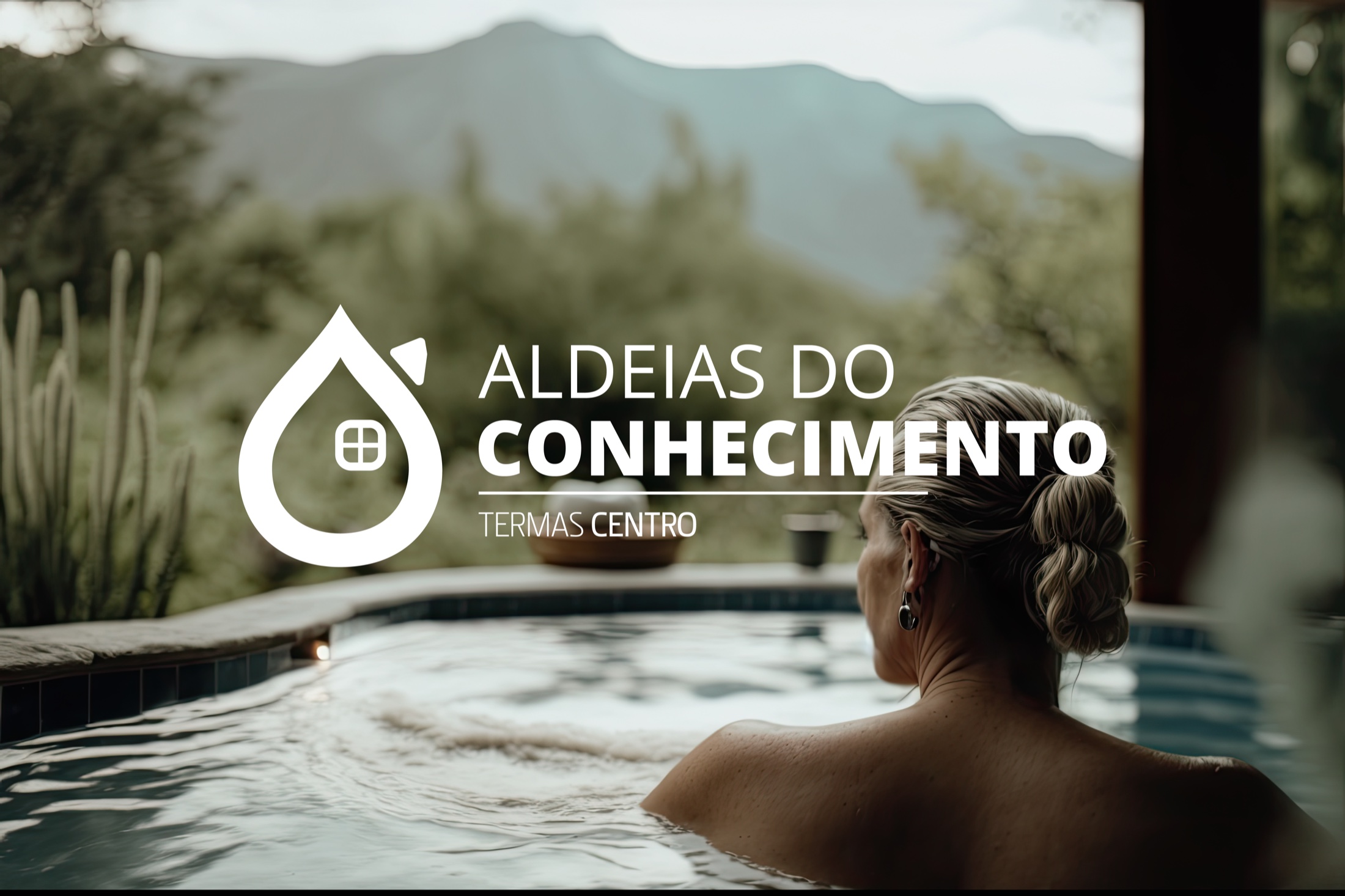 Aldeias do Conhecimento identity over thermal pool imagery
