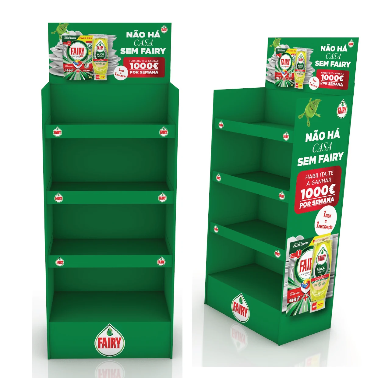 Fairy green floor displays for retail