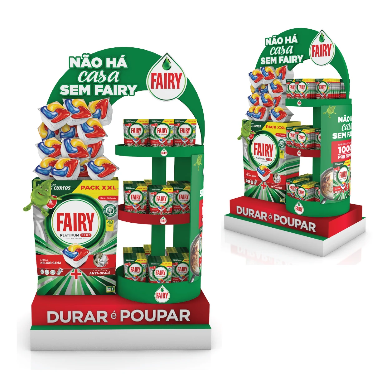 Fairy seasonal retail displays with illustrated promotional surrounds